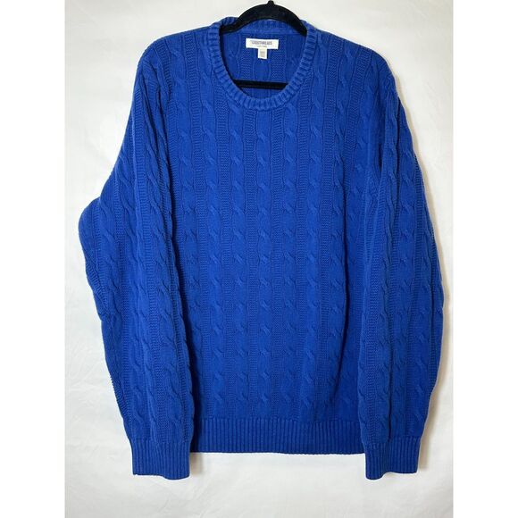 Goodthreads Men's Big & Tall Fisherman Cable Knit 100% Cotton Sweater Size XXXL - Picture 1 of 3